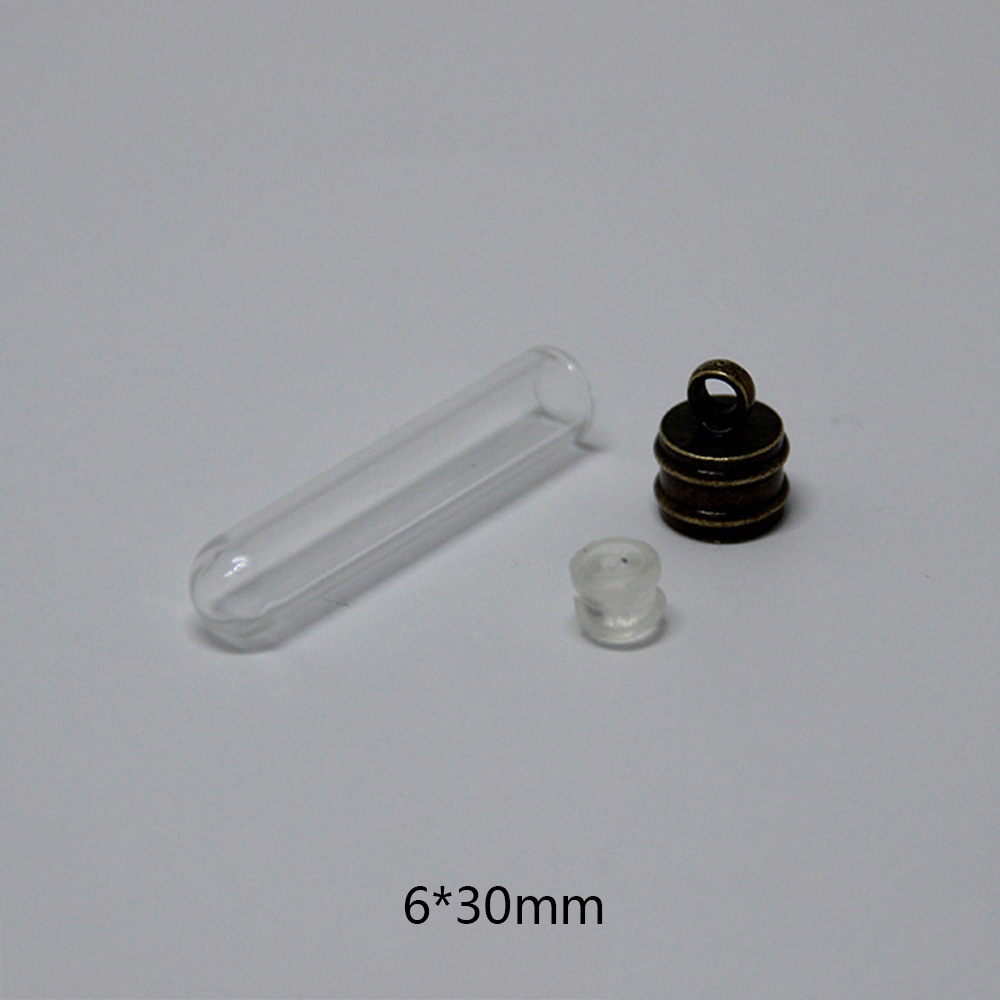10X Clear Mini Empty Glass Bottle Wish Pendant Necklace Vials Jewelry Xmas Craft - Imagen 16 de 16