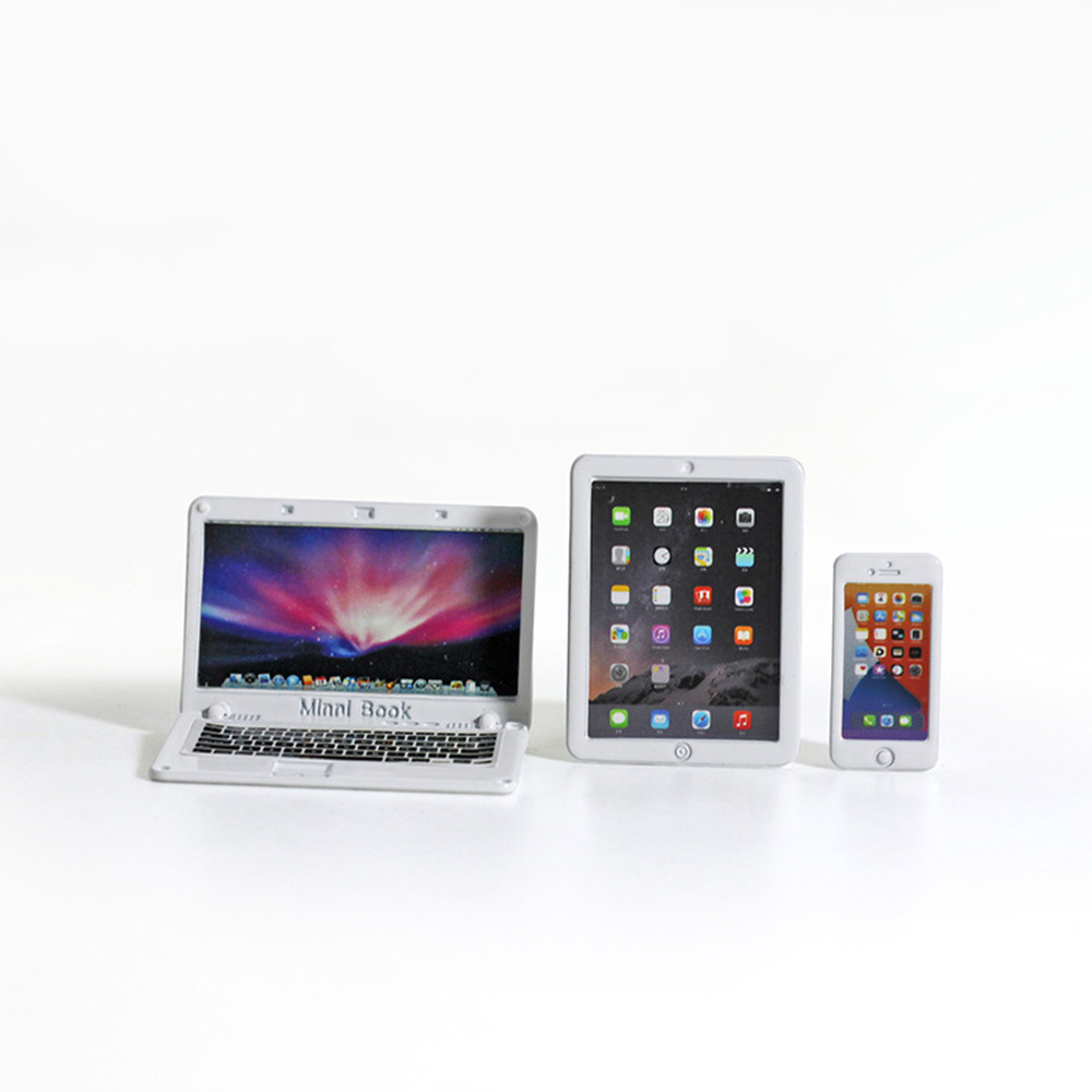 Dollhouse Miniature Set Laptop Computer Tablet Cellphone Toy Model Kids Gift - Picture 14 of 15