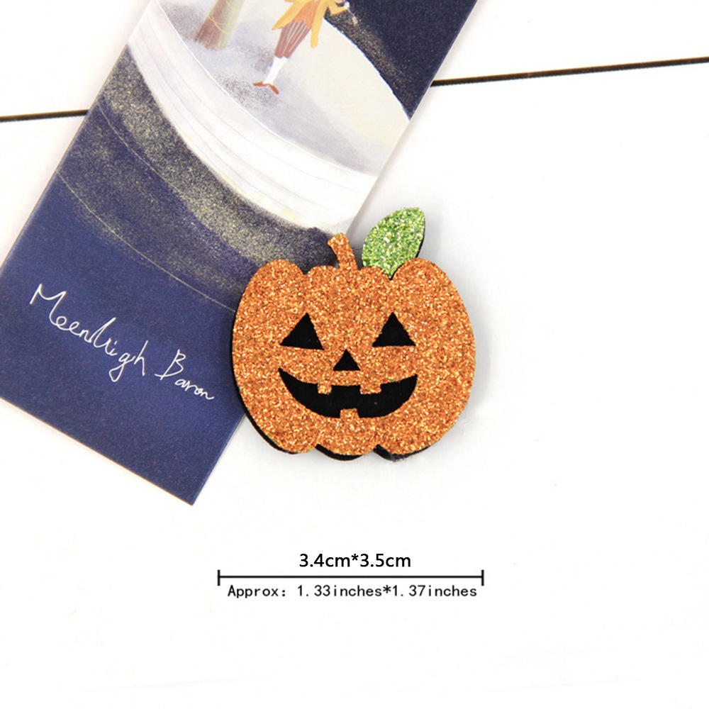 20pc Halloween Pumpkin Bat Glitter Patches Fake Leather Applique Sew on Clothing - Picture 17 of 23