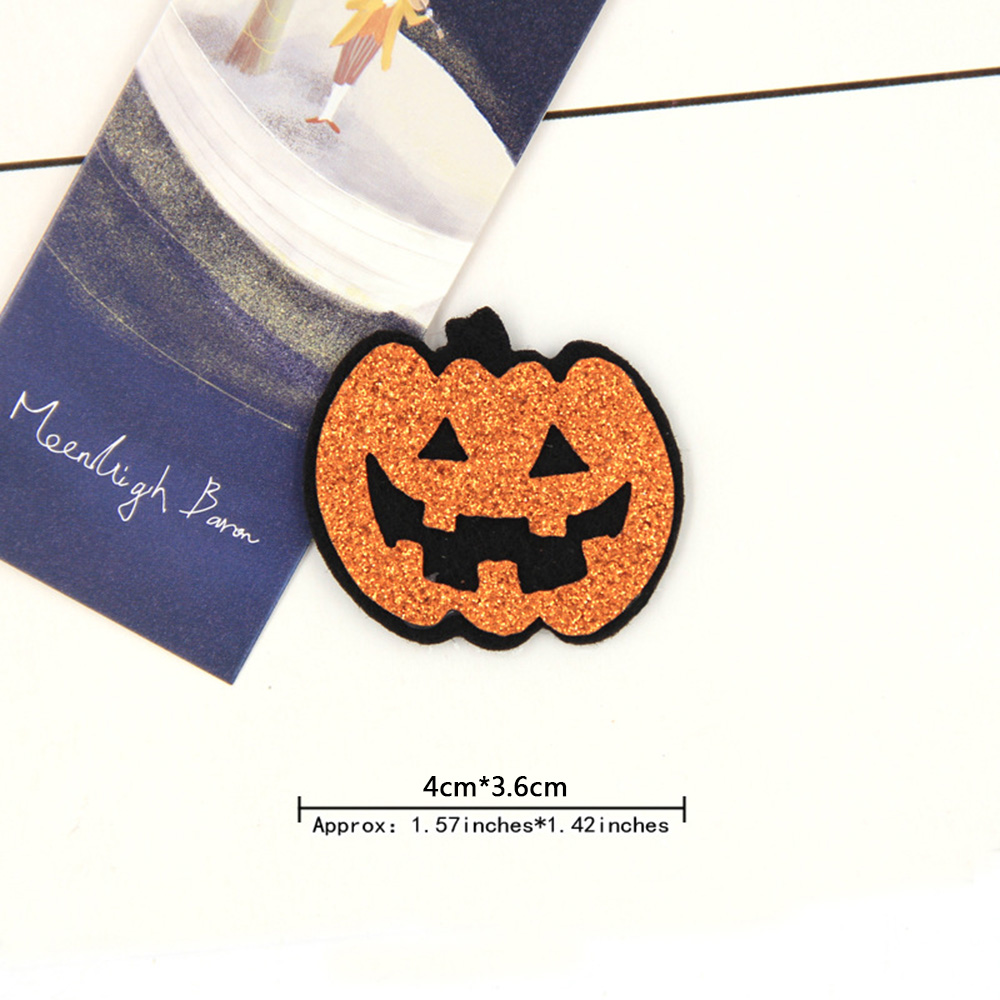 20pc Halloween Pumpkin Bat Glitter Patches Fake Leather Applique Sew on Clothing - Picture 18 of 23