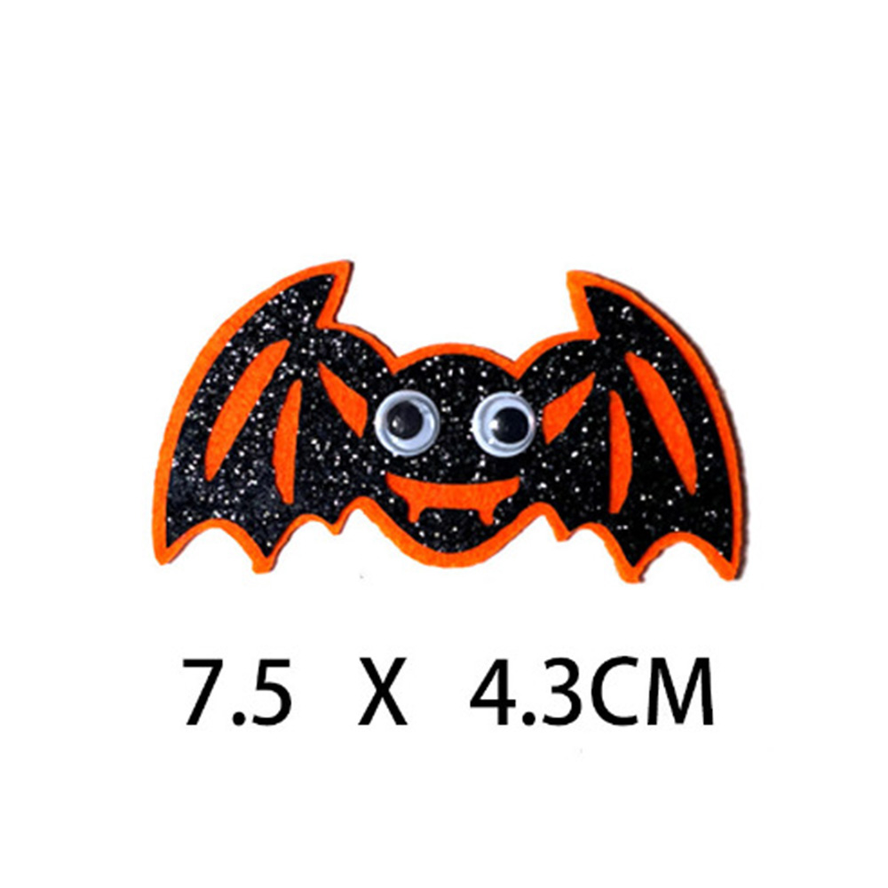 20pc Halloween Pumpkin Bat Glitter Patches Fake Leather Applique Sew on Clothing - Picture 20 of 23