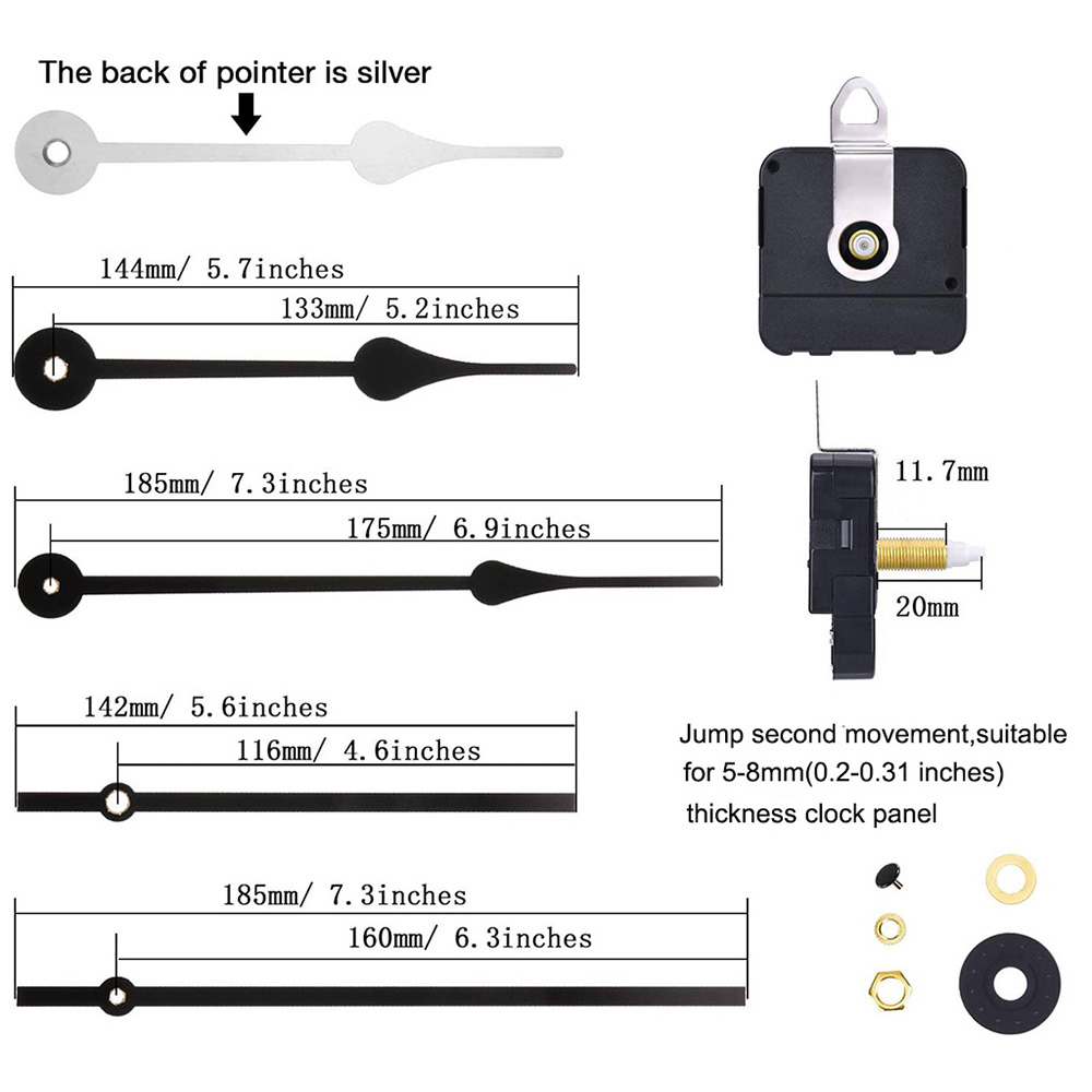 Quartz Wall Clock Metal Hands Movement Mechanism DIY Kit Replace Repair Parts - Picture 14 of 17