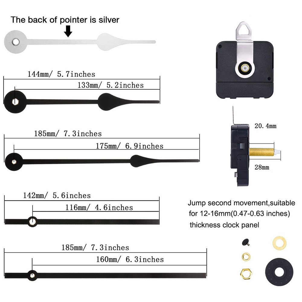Quartz Wall Clock Metal Hands Movement Mechanism DIY Kit Replace Repair Parts - Picture 16 of 17