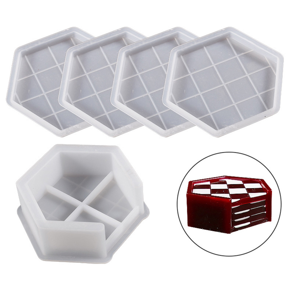 Round Coaster Mold Cups Cushion Silicone Mould DIY Epoxy Resin Coaster Tray Mold