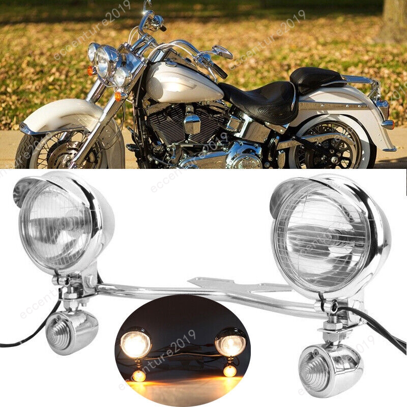 Passing Spotlight Assembies Lights Bar for Harley Softail Heritage