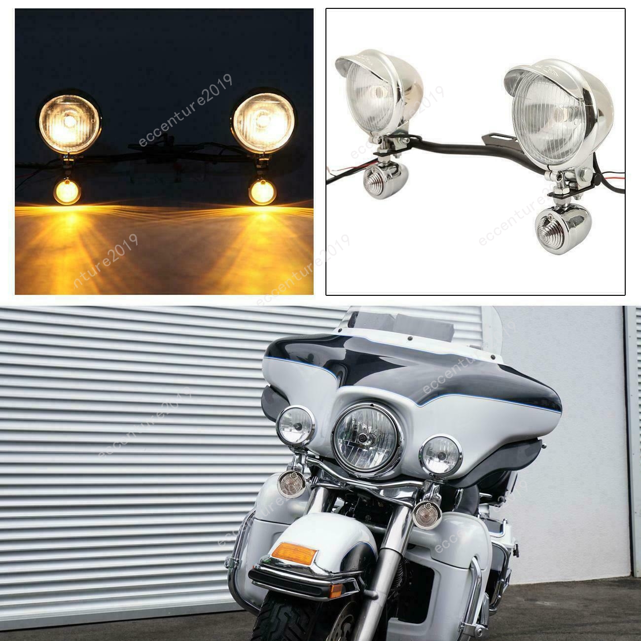 Passing Spotlight Assembies Lights Bar for Harley Softail Heritage