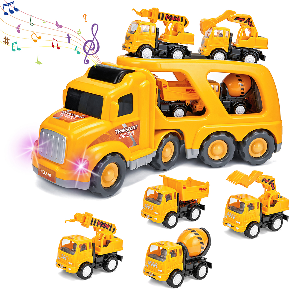 Mini Truck Toy Sets Play Vehicles Car Gifts Set for Kids Boys Girls Carrier Truck Engineering Construction Truck Transport Car Toys Cars Sets