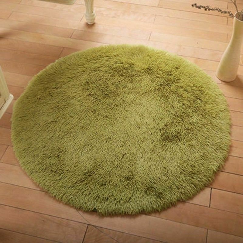 New Living Room Carpet Bedroom Floor Mat Circle Round Soft Shaggy Area Round Rug 