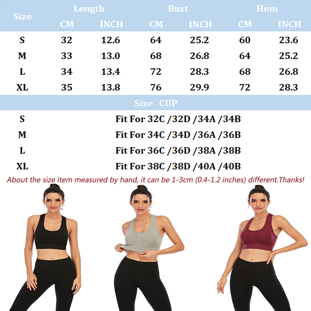 2022 Sports Bras for Women- Padded Seamless High Impact Support Yoga Gym Fitness - Picture 18 of 24