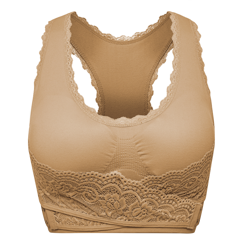 Women's Front Closure Lace Bras Plus Size Lace Full Cup Underwire Padded Bra USA - Picture 15 of 15