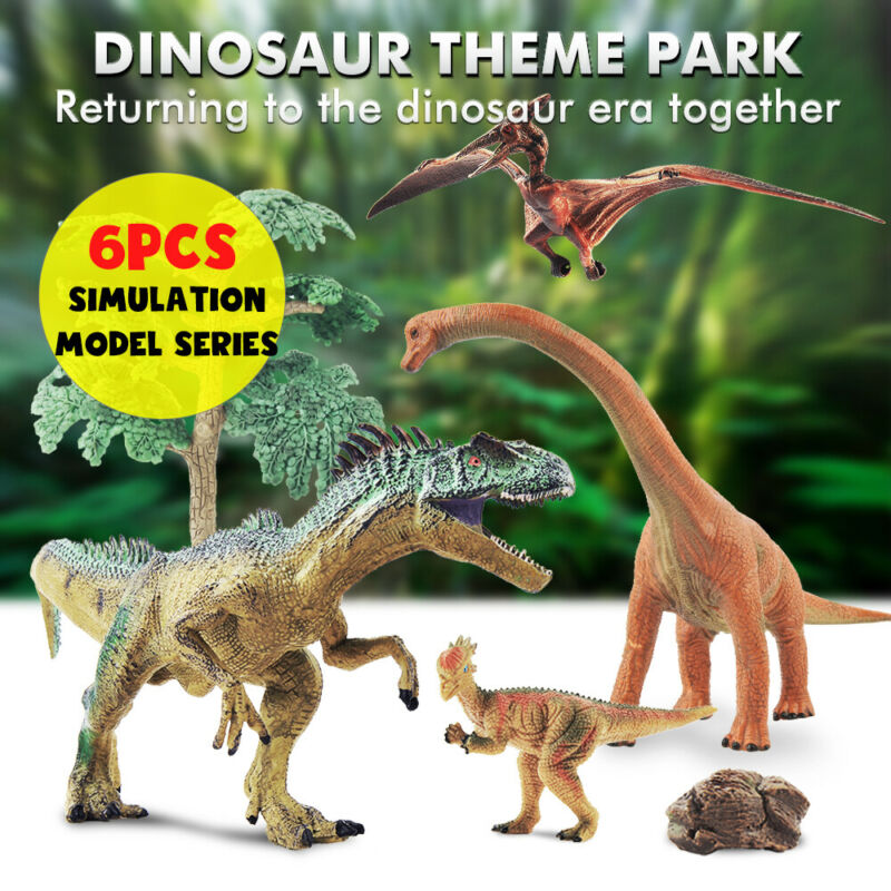 12Pcs//Set Lot Assorted Dinosaurs Toys Decor Figures Plastic Study Party Bulk