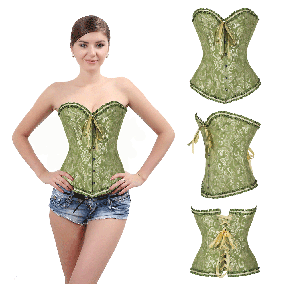 Women Steampunk Gothic Waist Corset Overbust Lace Up Bustier Tops Trainer Shaper - Picture 11 of 14