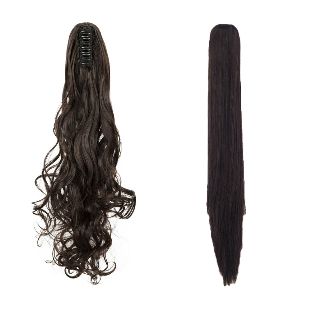 Long Ponytail Wavy Claw Curly Straight Thick Synthetic Hair Extension Cosplay US - Picture 14 of 33