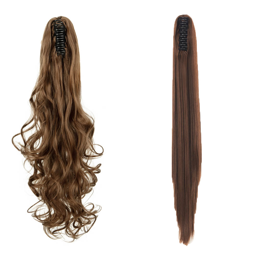 Long Ponytail Wavy Claw Curly Straight Thick Synthetic Hair Extension Cosplay US - Picture 15 of 33