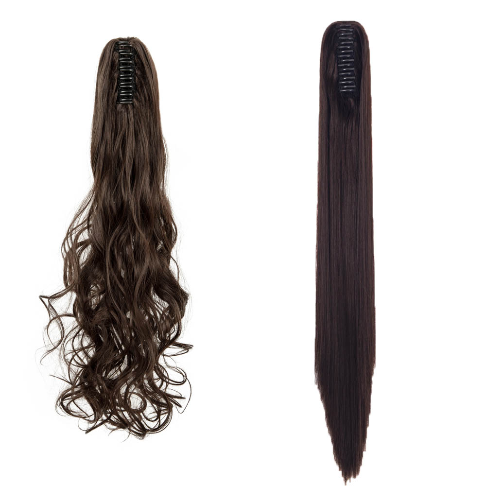 Long Ponytail Wavy Claw Curly Straight Thick Synthetic Hair Extension Cosplay US - Picture 16 of 33