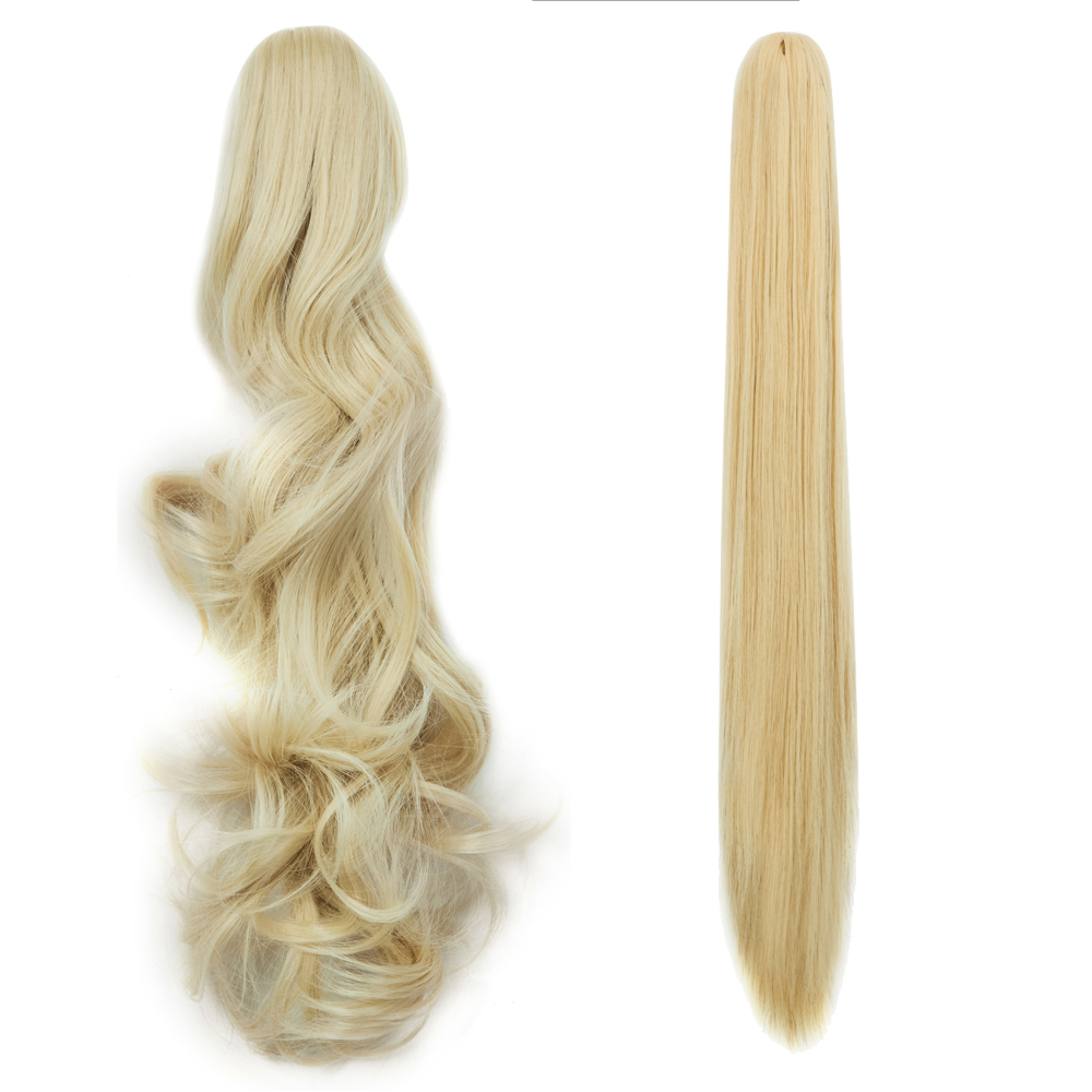 Long Ponytail Wavy Claw Curly Straight Thick Synthetic Hair Extension Cosplay US - Picture 17 of 33