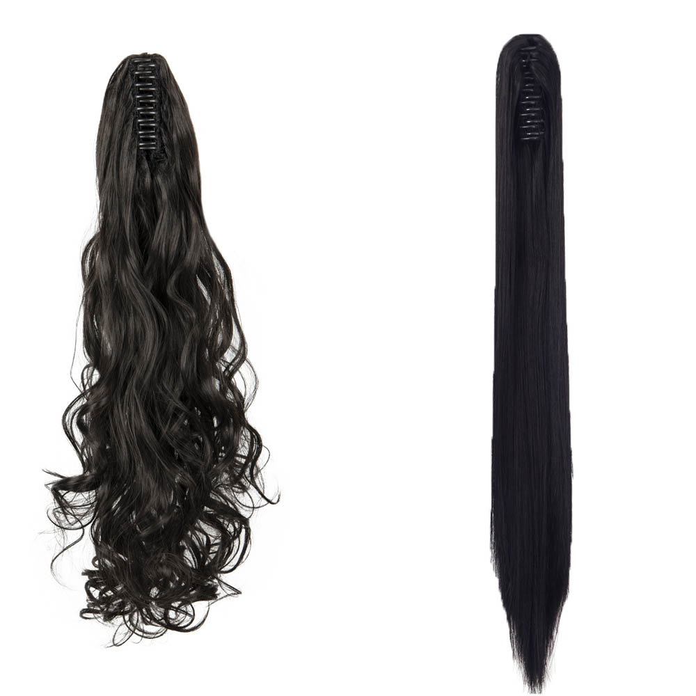 Long Ponytail Wavy Claw Curly Straight Thick Synthetic Hair Extension Cosplay US - Picture 20 of 33