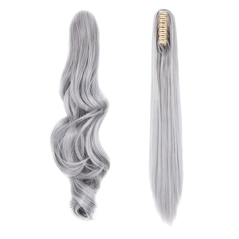 Long Ponytail Wavy Claw Curly Straight Thick Synthetic Hair Extension Cosplay US - Picture 21 of 33