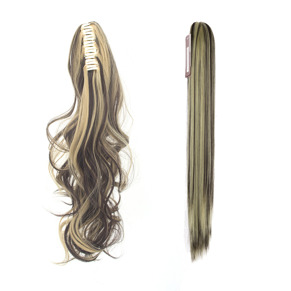 Long Ponytail Wavy Claw Curly Straight Thick Synthetic Hair Extension Cosplay US - Picture 22 of 33