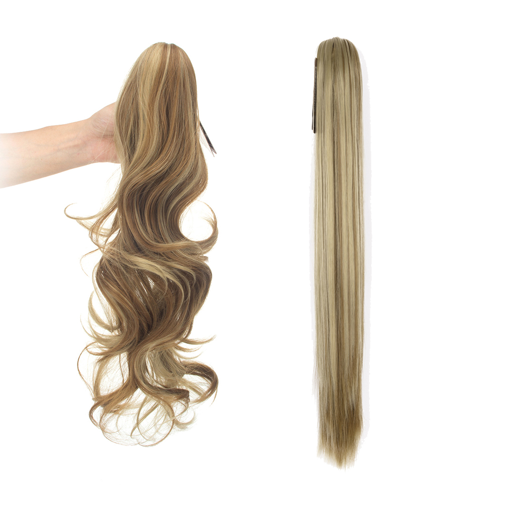Long Ponytail Wavy Claw Curly Straight Thick Synthetic Hair Extension Cosplay US - Picture 23 of 33