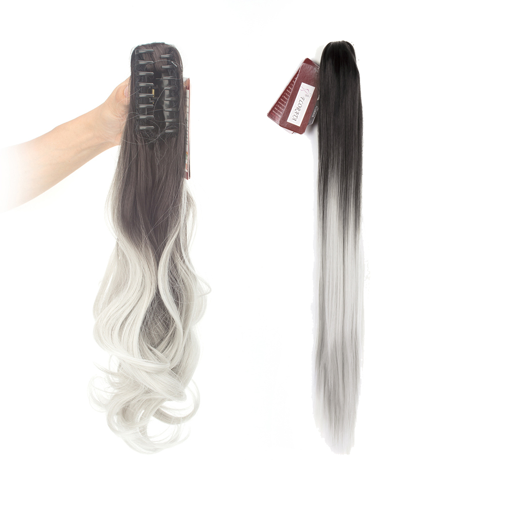 Long Ponytail Wavy Claw Curly Straight Thick Synthetic Hair Extension Cosplay US - Picture 24 of 33