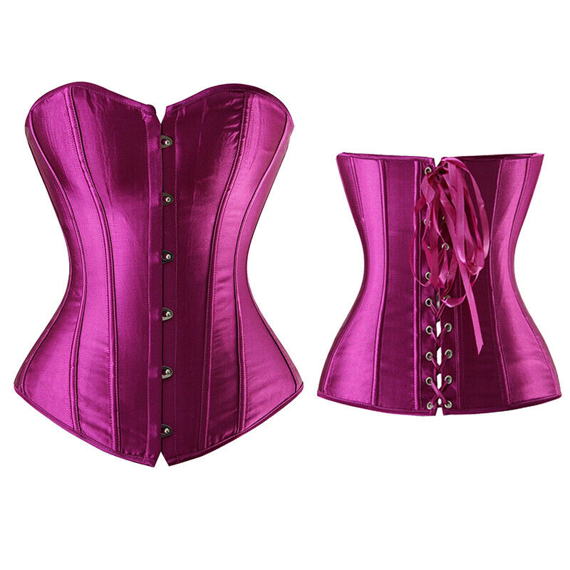 Cyber Electric Purple and Black Stripes Underbust Corset Bustier S-4XL