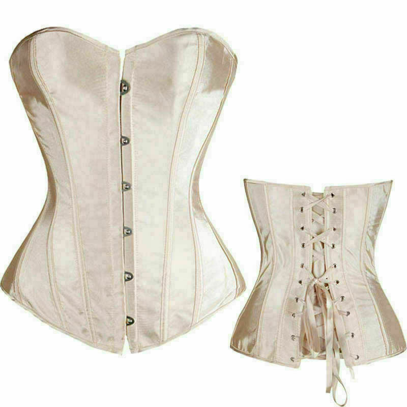 Women Lace Up Underbust Waist Corset Princess Dress Tops Bustier Shaper - Picture 15 of 78