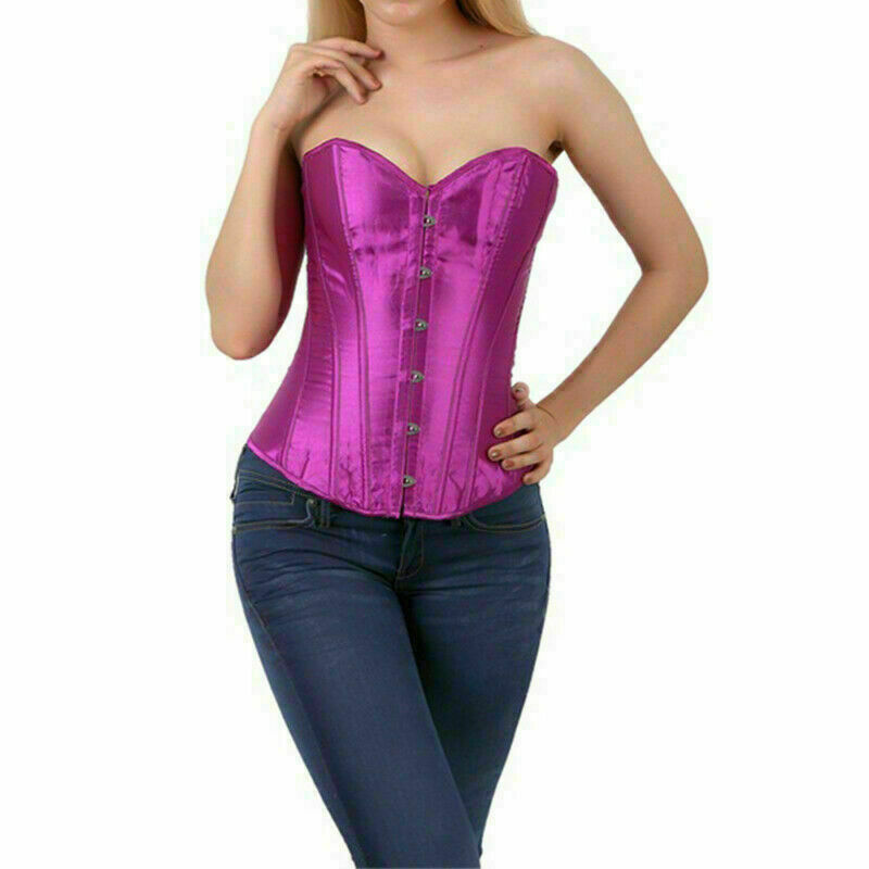 Women Lace Up Underbust Waist Corset Princess Dress Tops Bustier Shaper - Picture 20 of 78