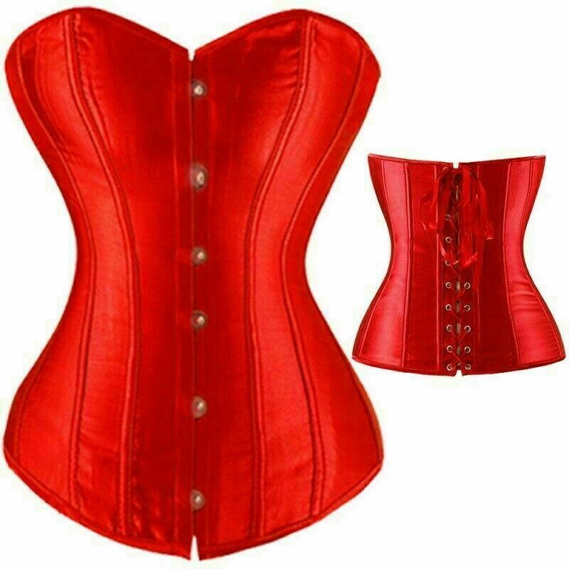 Women Lace Up Underbust Waist Corset Princess Dress Tops Bustier Shaper - Picture 21 of 78