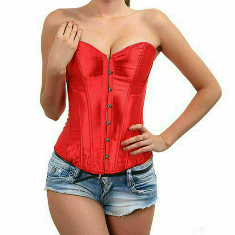 Women Lace Up Underbust Waist Corset Princess Dress Tops Bustier Shaper - Picture 22 of 78