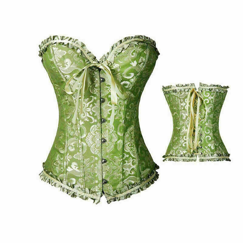 Women Lace Up Underbust Waist Corset Princess Dress Tops Bustier Shaper - Picture 24 of 78