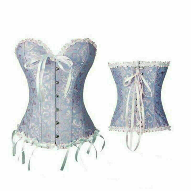 Women Lace Up Underbust Waist Corset Princess Dress Tops Bustier Shaper - Picture 25 of 78