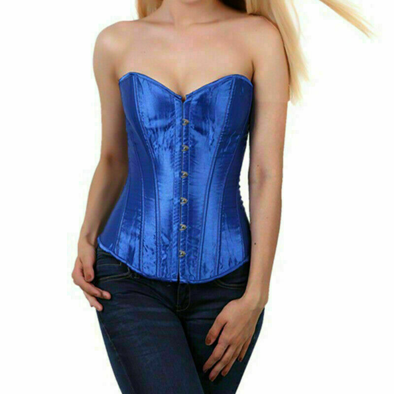 Women Lace Up Underbust Waist Corset Princess Dress Tops Bustier Shaper - Picture 30 of 78