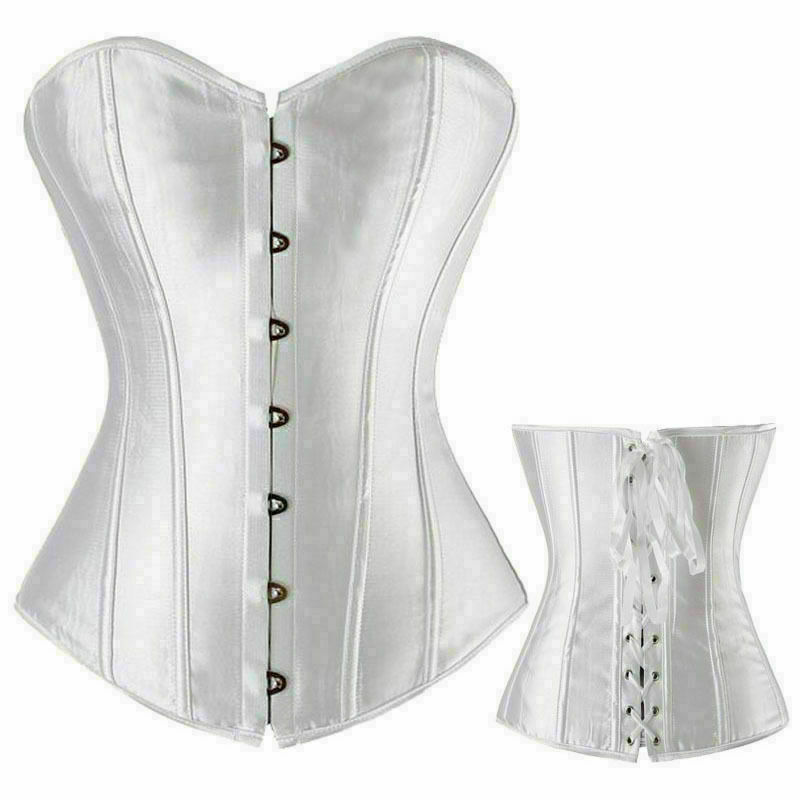 Women Lace Up Underbust Waist Corset Princess Dress Tops Bustier Shaper - Picture 31 of 78