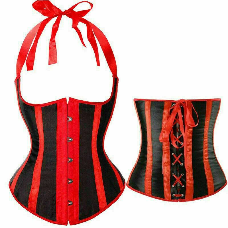 Women Lace Up Underbust Waist Corset Princess Dress Tops Bustier Shaper - Picture 35 of 78