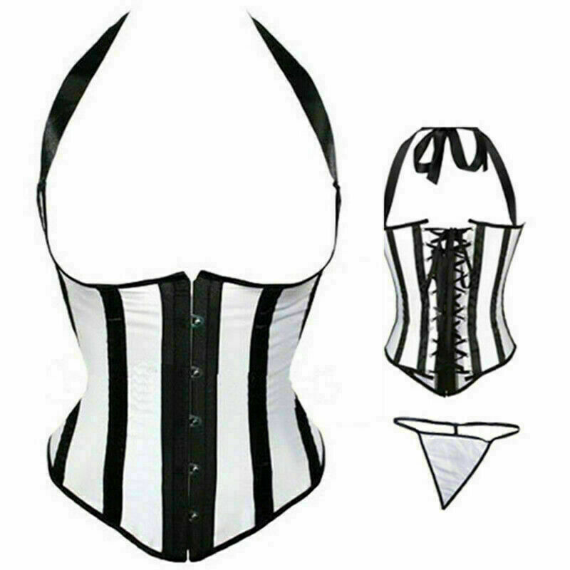 Women Lace Up Underbust Waist Corset Princess Dress Tops Bustier Shaper - Picture 37 of 78