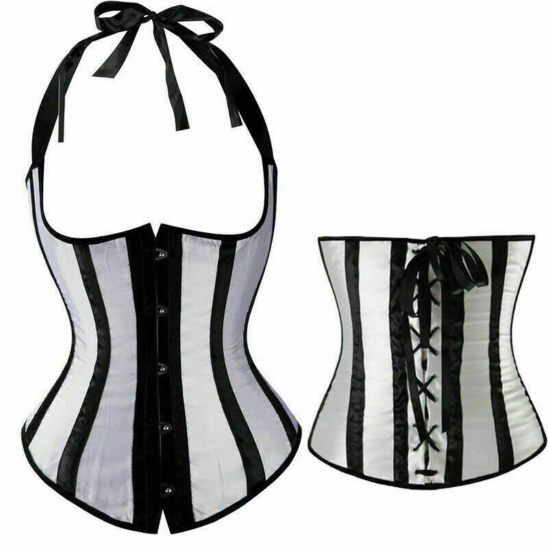 Women Lace Up Underbust Waist Corset Princess Dress Tops Bustier Shaper - Picture 38 of 78