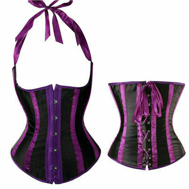 Women Lace Up Underbust Waist Corset Princess Dress Tops Bustier Shaper - Picture 41 of 78