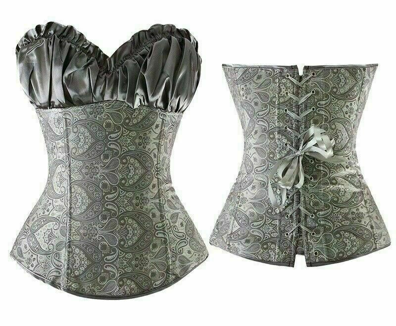 Women Lace Up Underbust Waist Corset Princess Dress Tops Bustier Shaper - Picture 58 of 78