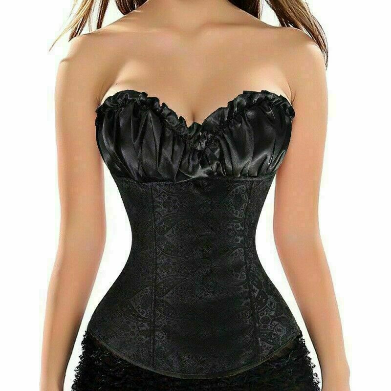Women Lace Up Underbust Waist Corset Princess Dress Tops Bustier Shaper - Picture 61 of 78
