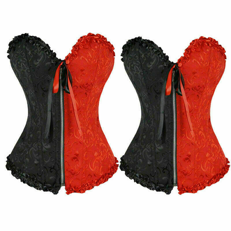 Women Lace Up Underbust Waist Corset Princess Dress Tops Bustier Shaper - Picture 68 of 78