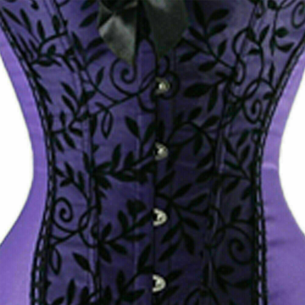 Women Lace Up Underbust Waist Corset Princess Dress Tops Bustier Shaper - Picture 72 of 78