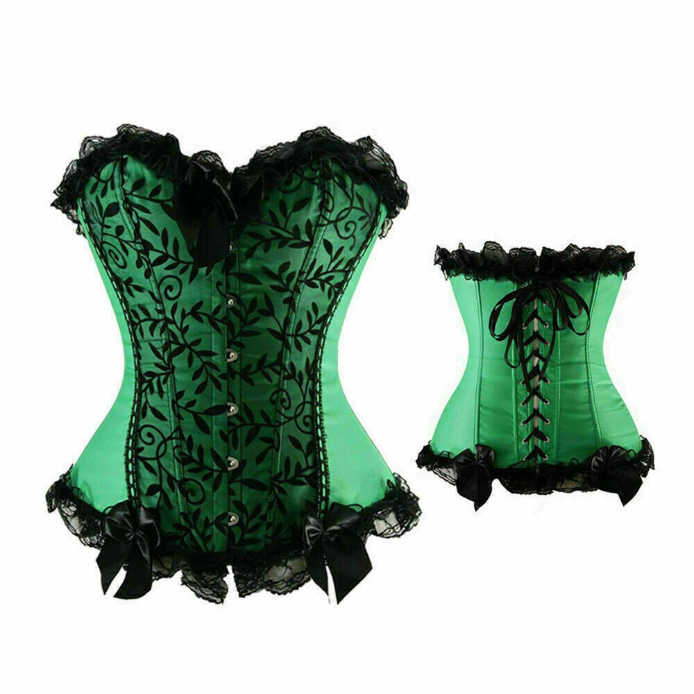 Women Lace Up Underbust Waist Corset Princess Dress Tops Bustier Shaper - Picture 73 of 78