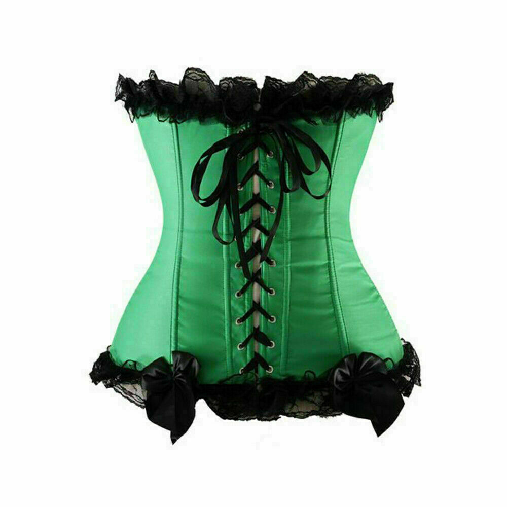 Women Lace Up Underbust Waist Corset Princess Dress Tops Bustier Shaper - Picture 74 of 78