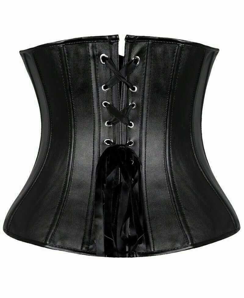 Women Lace Up Underbust Waist Corset Princess Dress Tops Bustier Shaper - Picture 76 of 78