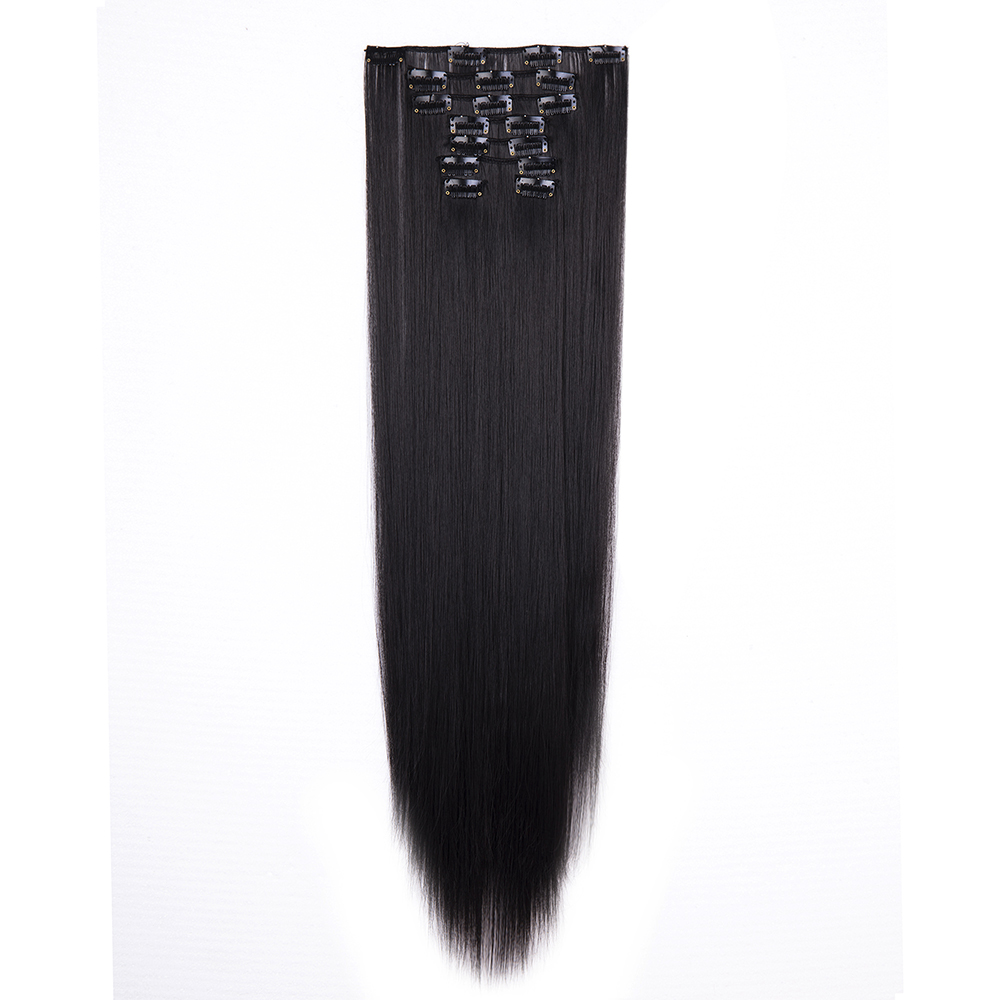 Women Long Wavy Curly Straight Full Head Clip-In 8Pcs Hair Extensions Hairpieces - Picture 14 of 79