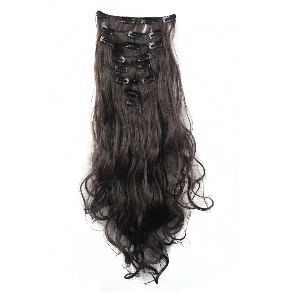 Women Long Wavy Curly Straight Full Head Clip-In 8Pcs Hair Extensions Hairpieces - Picture 19 of 79