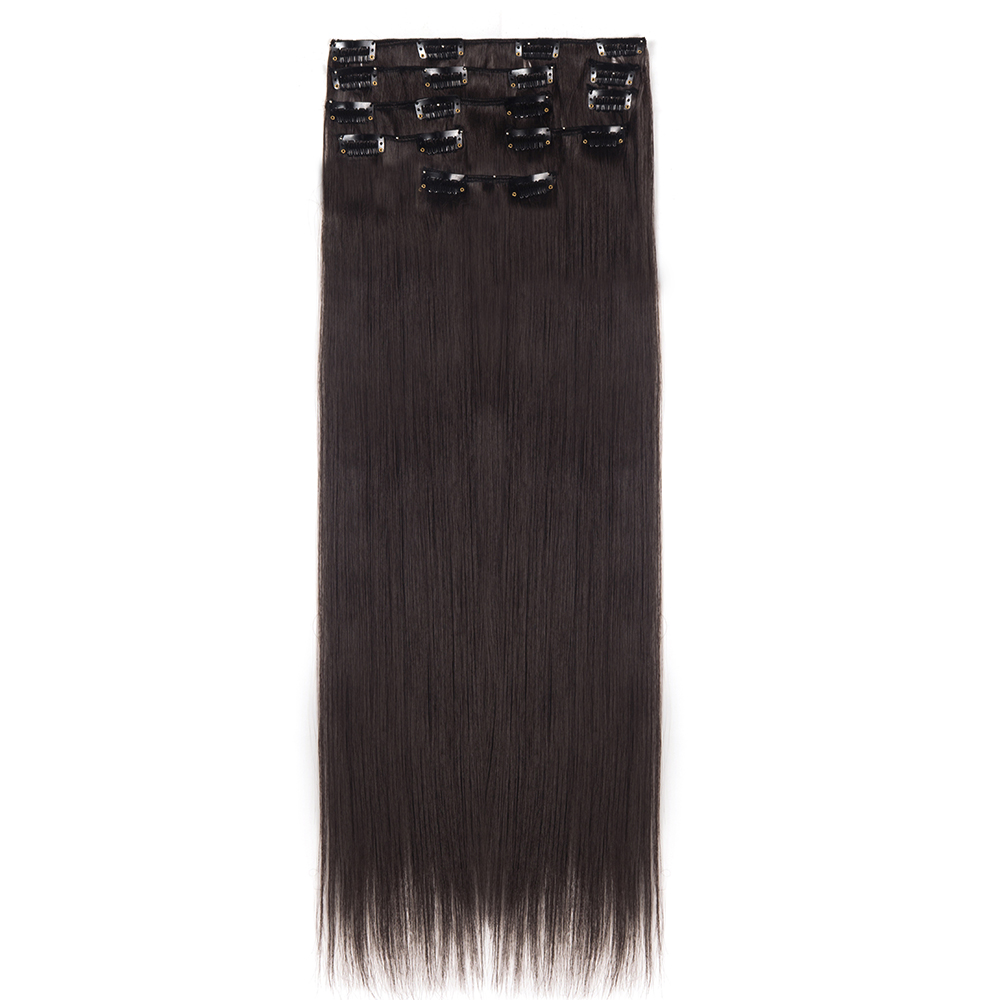 Women Long Wavy Curly Straight Full Head Clip-In 8Pcs Hair Extensions Hairpieces - Picture 20 of 79
