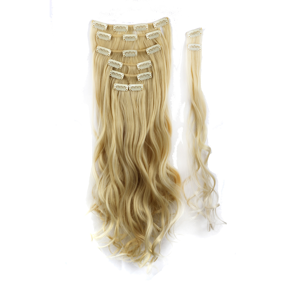 Women Long Wavy Curly Straight Full Head Clip-In 8Pcs Hair Extensions Hairpieces - Picture 31 of 79