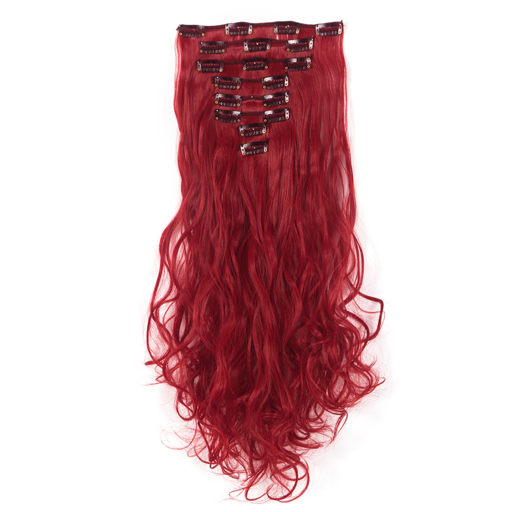 Women Long Wavy Curly Straight Full Head Clip-In 8Pcs Hair Extensions Hairpieces - Picture 41 of 79